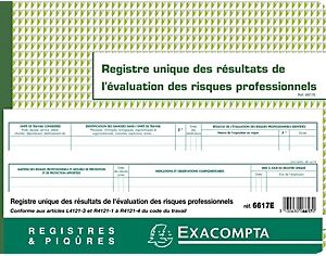 Exacompta Registre unique des résultats de l'évaluations des risques professionnels - 60 pages, 24 x 32 cm