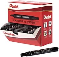 Pentel N50 - Marqueur permanent pointe ogive trait 1,5 mm - Noir - Boîte de 36