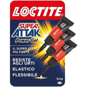 Loctite SUPER ATTAK POWER FLEX MINI TRIO GEL COLLA LIQUIDA TRASPARENTE ISTANTANEA 3X1 GR. 2631567