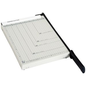 Homcom Tagliacarte per 12 Fogli max con Griglia e Stampa Metrica, in Metallo e ABS, 48x26.5x5 cm, Bianco e Nero