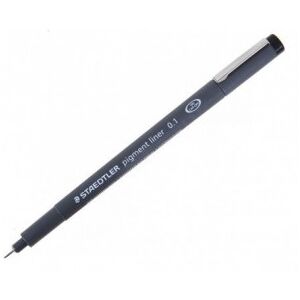 Staedtler Pigment Liner 308 - 10 penne a punta fine - Tratto 0,1 mm Nero