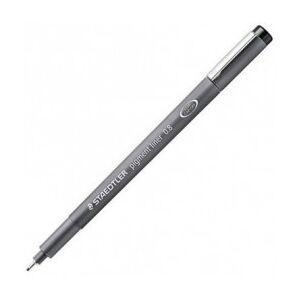 Staedtler Pigment Liner 308 - 10 penne a punta fine - Tratto 0,8 mm Nero