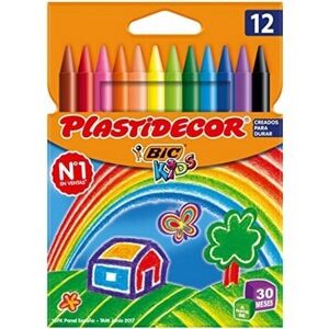 Offertecartucce.com Colori a cera Bic Kids Plastidecor conf. 12 pz. pastello