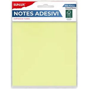 Offertecartucce.com Blocchetto Sunlux sticky notes 76Ã—76 mm 100 fogli gialli 1 pz.