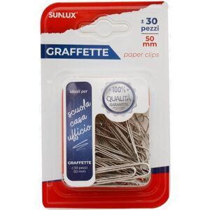 Offertecartucce.com Graffette Sunlux punte attotondate 50 mm in metallo conf. 30 pz.