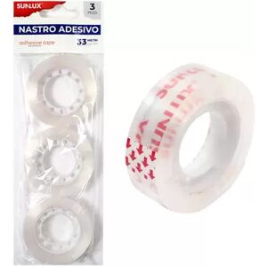 Offertecartucce.com Nastro Sunlux adesivo 15 mm x 33 mt trasparente conf. 3 pz.