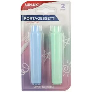 Offertecartucce.com Porta gessetti Sunlux Pastel collection 9,5 cm celeste e verde conf. 2 pz.