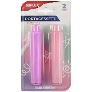 Offertecartucce.com Porta gessetti Sunlux Pastel collection 9,5 cm rosa e viola conf. 2 pz.