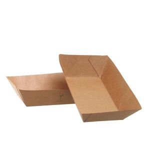 Byo 50 Vaschette Grandi In Carta Compostabile 22,4x14 Cm