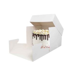 Decora Scatola Quadrata Per Torta Con Coperchio Bianca 26,5 X 26,5 X H 25 Cm