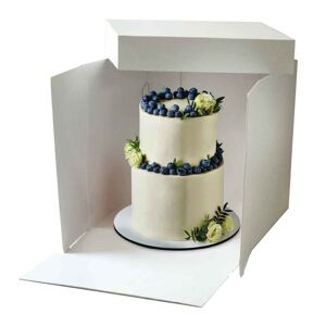 Decora Scatola Per Torta Con Coperchio Bianca Premium 20,5 X 20,5 X H 15 Cm