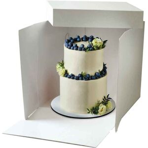 decora scatola per torta con coperchio bianca premium 20,5 x 20,5 x h 15 cm