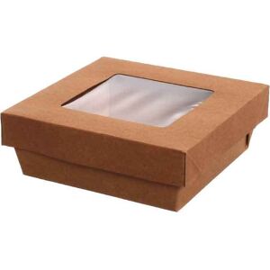 Imballaggi Alimentari 30 Box Contenitori Take Away Con Coperchio A Finestra 14,2x14,2xh5cm