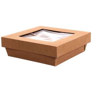 Imballaggi Alimentari 30 Box Contenitori Take Away Con Coperchio A Finestra 16,3x16,3xh5cm