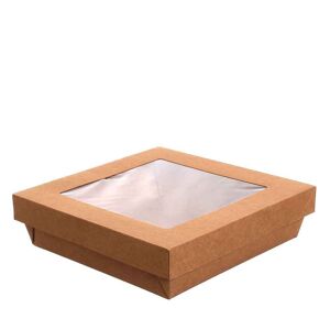 Imballaggi Alimentari 30 Box Contenitori Take Away Con Coperchio A Finestra 19,2x19,2xh5cm