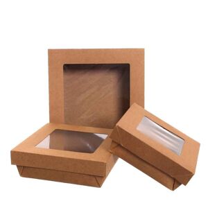 Imballaggi Alimentari 30 Box Contenitori Take Away Quadrati Con Coperchio A Finestra