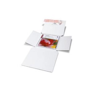 ratioform Scatola per spediz. CD, bianca, 150 x 135 x 12 mm, per 1 custodia, onda singola