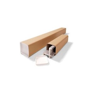 ratioform Tubo di cartone quadrato, dim. int. 430 x 105 x 105 mm, 2 tappi di plastica, A2