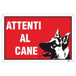 Nuova Algis TARGA ATTENTI AL CANE IN ALLUMINIO 30x20 cm