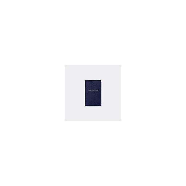 smythson 'live love laugh' notebook, navy