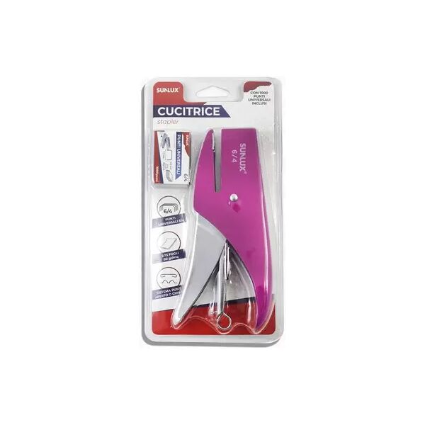 offertecartucce.com cucitrice sunlux a pinza passo 6/4 colore fucsia 1 pz.