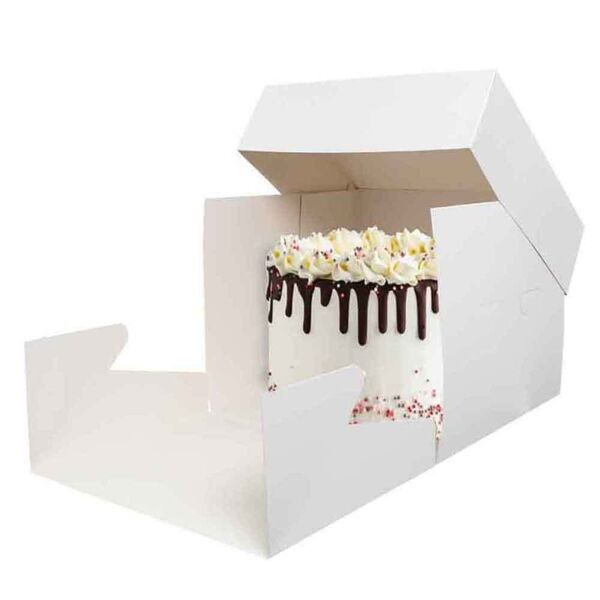 decora scatola quadrata per torta con coperchio bianca 50,5 x 50,5 x h 23,5 cm