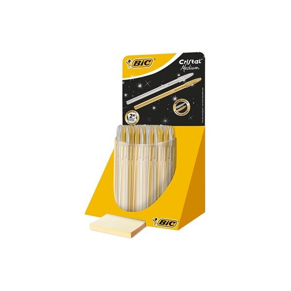 bic 9213381 cristal medium nero blu penna a sfera retrattile a clip medio 40 pezzi - 9213381