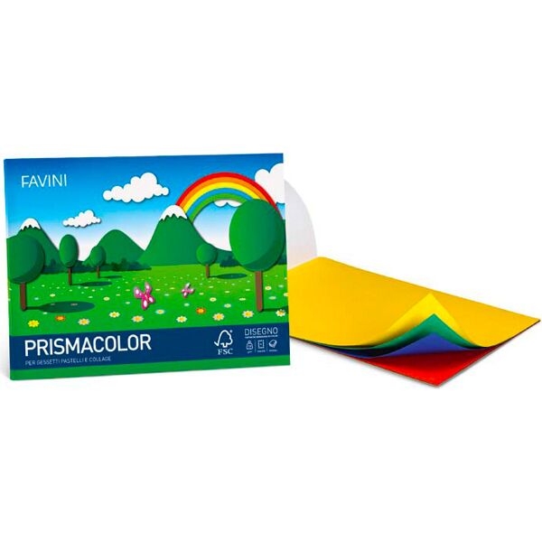 favini a12x244 confezione 25 album prismacolor 10 fogli 5 colori assortiti - a12x244