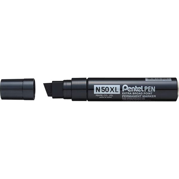 pentel n50xl-a n50xl marcatore permanente nero punta smussata 6 pezzi - n50xl-a