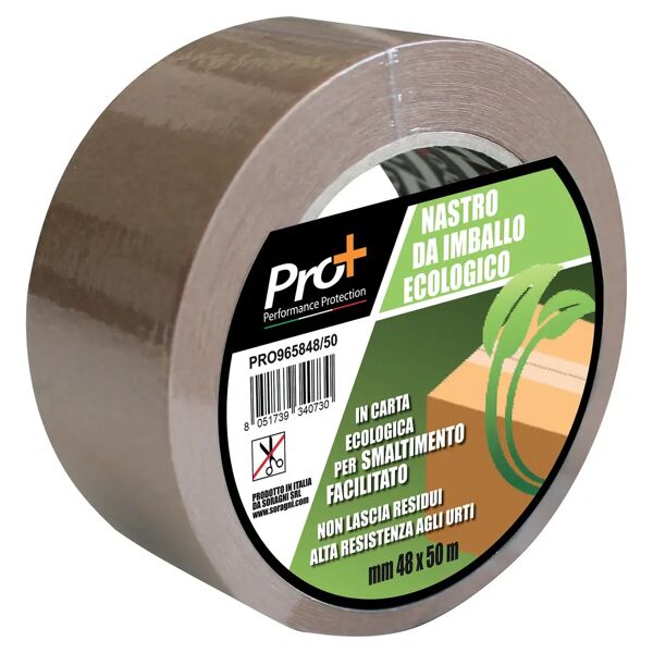 pro+ nastro per imballo h 48 mm x l 50 m in carta impregnata adesiva in gomma naturale