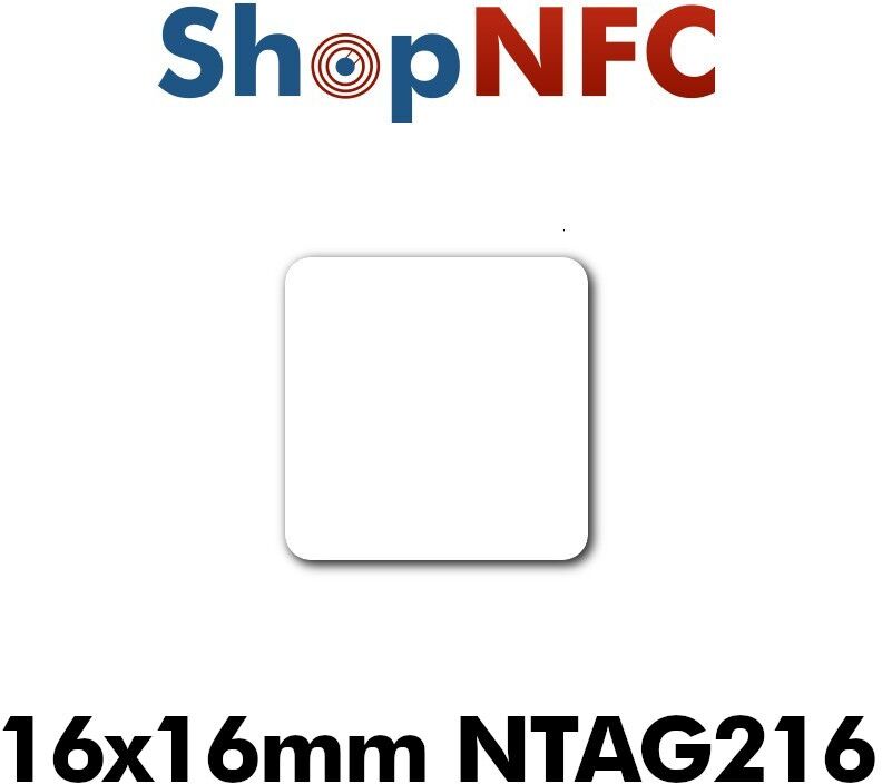 Tag NFC NTAG216 schermati 16x16mm adesivi