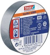 TESA 53988 Nastro isolante professionale in PVC per applicazione elettriche Grigio 33mt x 19 mm