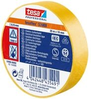 TESA 53988 Nastro isolante professionale in PVC per applicazione elettriche Giallo 33mt x 19 mm