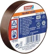 TESA 53988 Nastro isolante professionale in PVC per applicazione elettriche Marrone 33mt x 19 mm