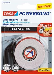 TESA 55791 Nastro bioadesivo Ultra strong Bianco 1,5mt x 19 mm