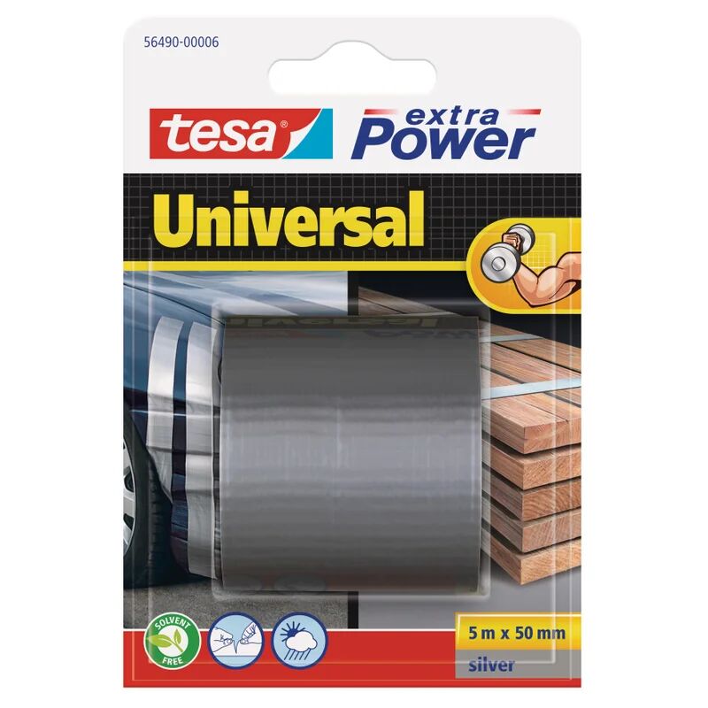 Tesa Nastro adesivo,  Extra Power grigio per riparazione, impermeabile, 50 mm, 5 mt