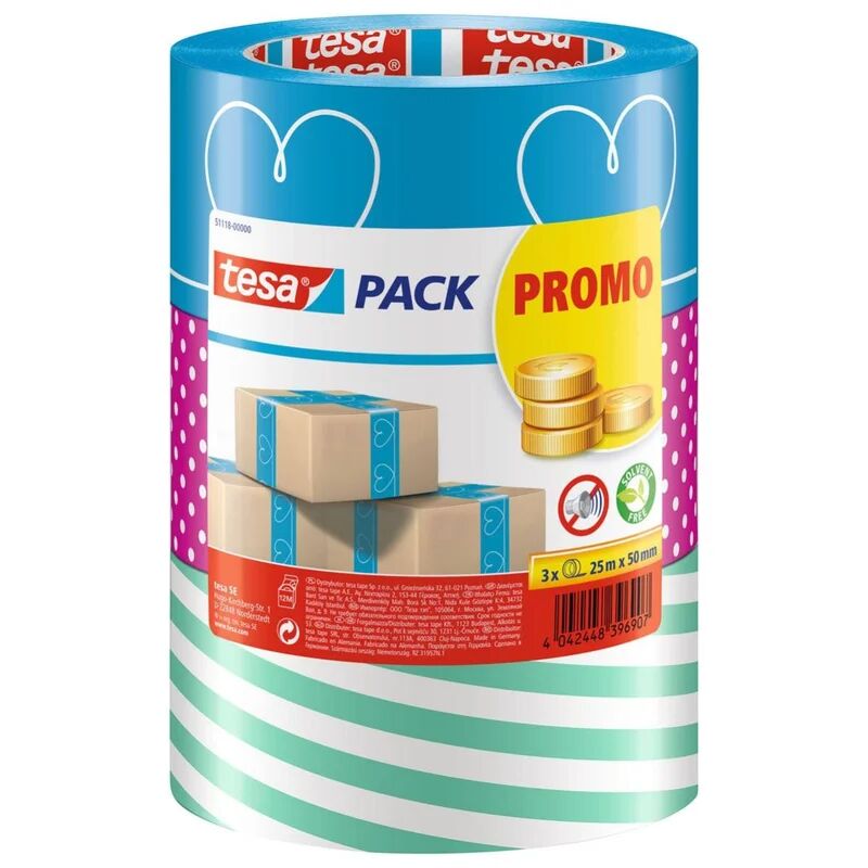Tesa Nastro adesivo,  pack® Color per imballaggio, resistente all'acqua, 50 mm, 25 mt
