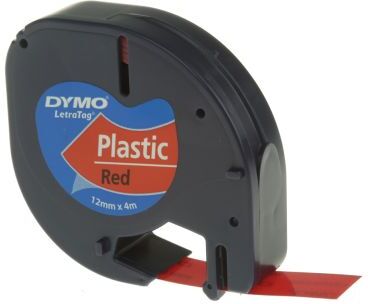 Dymo Nastro per stampante di etichette  Nero su Rosso, funziona con modelli stampanti varie, 12 mm, S0721630