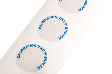 RS PRO 90 Etichetta adesiva prestampata  Calibration Void If Seal Broken