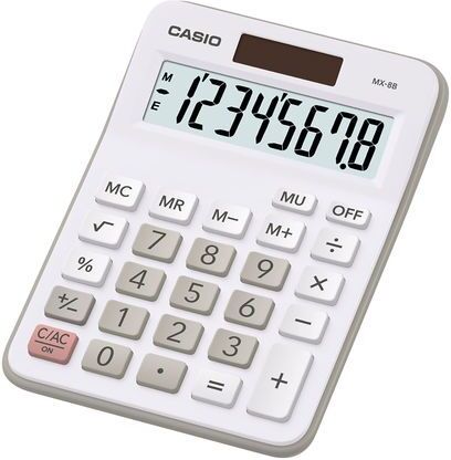 Casio Calcolatrice Desktop   8 cifre, MX-8B-WE