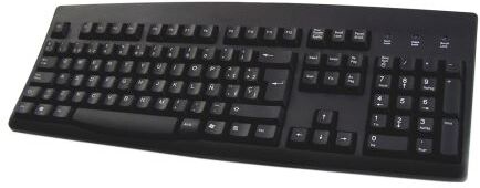 Ceratech Tastiera Nero Cablato PS/2, USB , QWERTY (Spagna) Standard, KYBAC260UP-BKSP