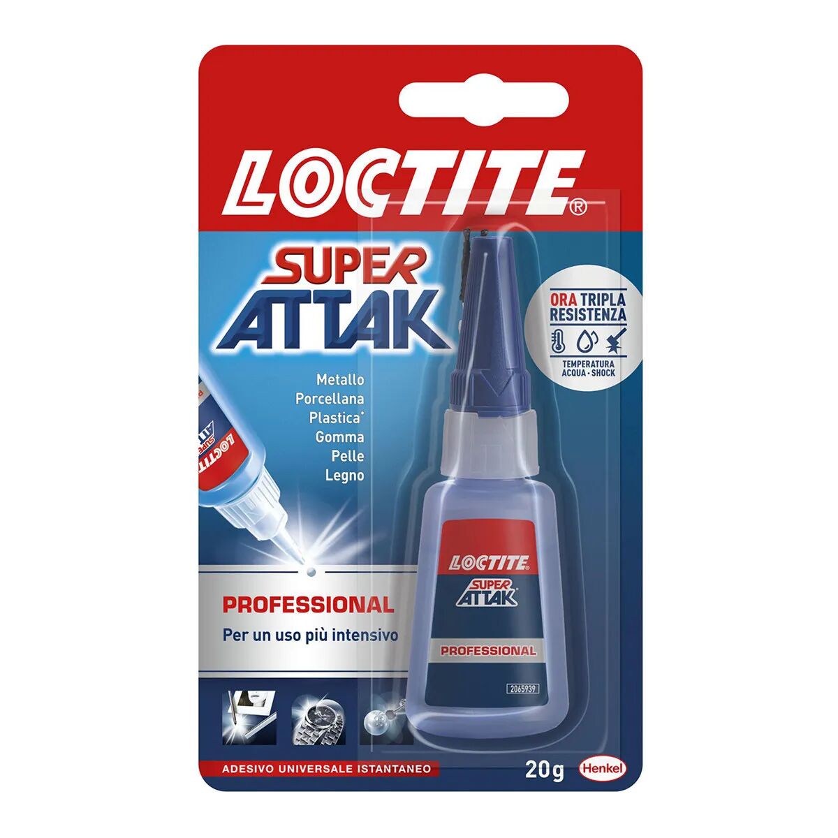 LOCTITE Super Attak Professional  20g Adesivo Liquido Istantaneo Per Materiali Diversi