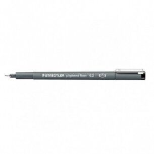 Staedtler Pigment Liner 308 - 10 penne a punta fine - Tratto 0,2 mm Nero