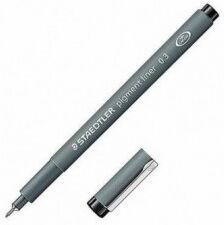 Staedtler Pigment Liner 308 - 10 penne a punta fine - Tratto 0,3 mm Nero