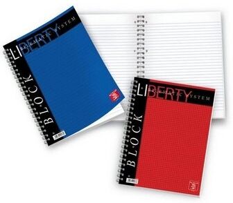 Offertecartucce.com Blocchi Pigna Liberty blu spiralati 1R formato A4 conf. 5 pz.