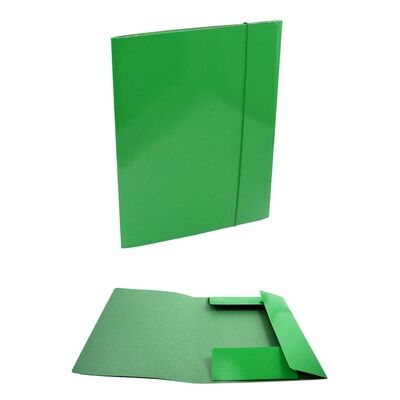 Offertecartucce.com Cartellina Sunlux 3 lembi formato A4 dorso 2 cm verde con elastico 1 pz.