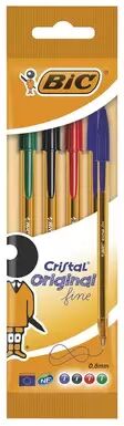 Offertecartucce.com Penna Bic Cristal Original fine a sfera colori assortiti 0,8 mm conf. 4 pz.