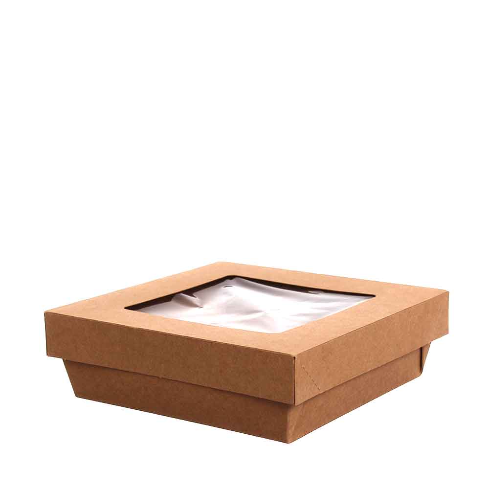 Imballaggi Alimentari 30 Box Contenitori Take Away Con Coperchio A Finestra 16,3x16,3xh5cm