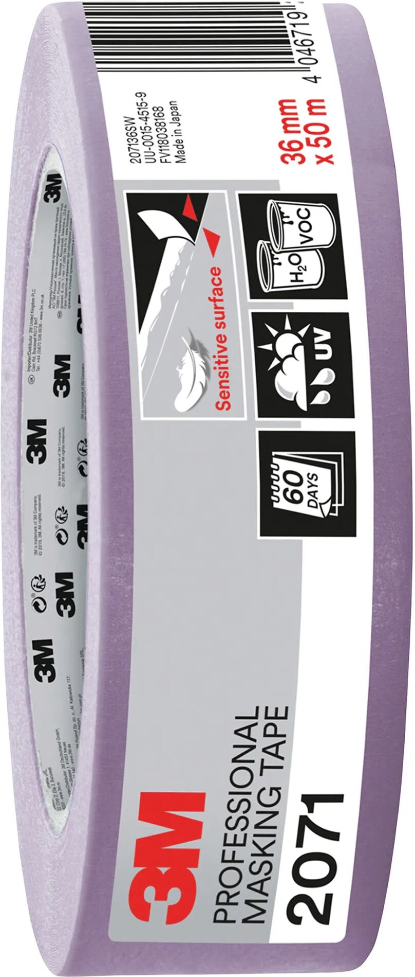 3M NASTRO MASCHERATURA  2071 36mm x 50m VIOLA CARTA WASHI PER SUPERFICI DELICATE