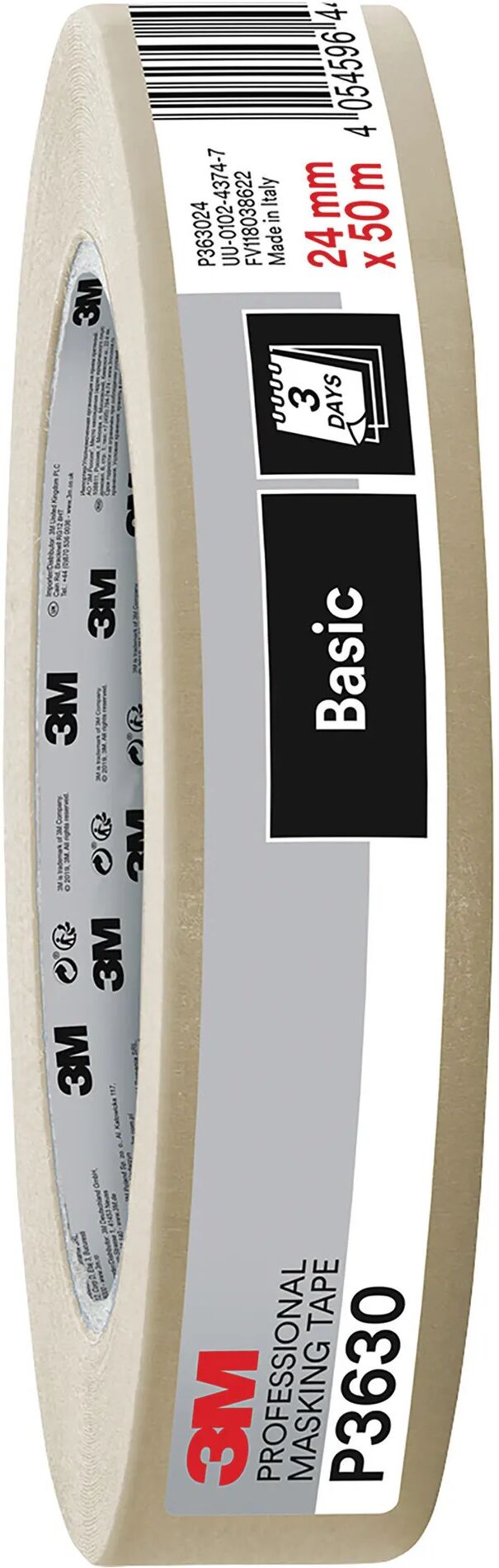 3M NASTRO MASCHERATURA  P3630 24mm x 50m BEIGE PER INTERNI IDEALE PER SUPERFICI LISCE